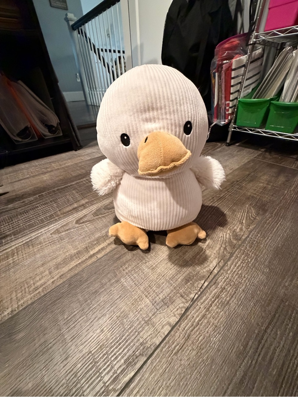 Apricot Lamb white corduroy duck plush 8"